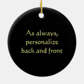 Golden Dragon op Black Keramisch Ornament (Achterkant)