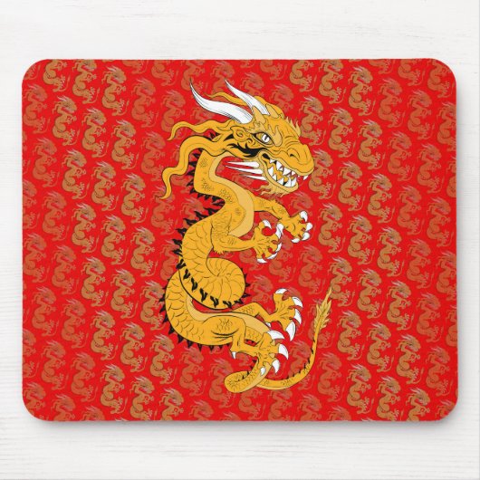 Golden Dragon op rood Muismat (Voorkant)