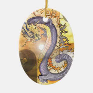 Golden Dragon~ornament Keramisch Ornament
