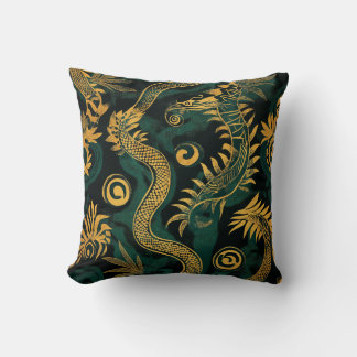 Golden Dragon Pattern Pillow Kussen