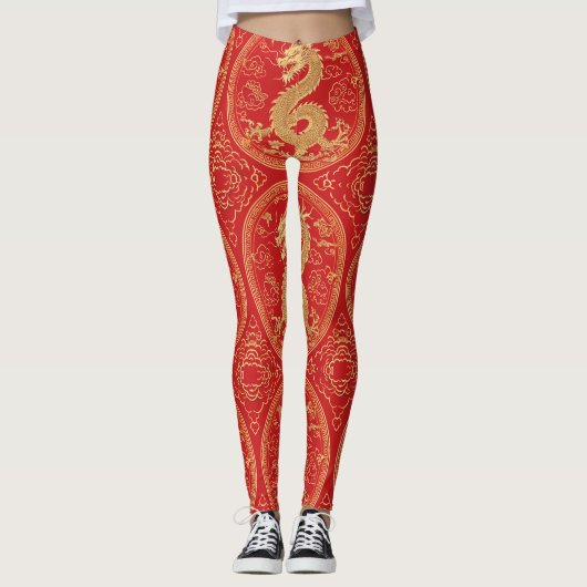 Golden Dragon Prosperity Leggings (Voorkant)