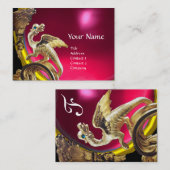 GOLDEN DRAGON RED FUCHSIA RUBY Monogram Visitekaartje (Voorkant / Achterkant)