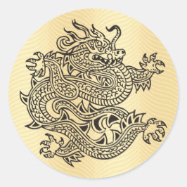 Golden  Dragon Ronde Sticker