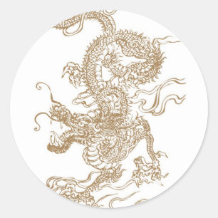 Golden Dragon Ronde Sticker