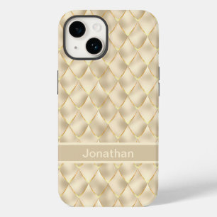 Golden Dragon Scales Fantasy Pattern met naam Case-Mate iPhone 14 Hoesje
