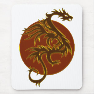Golden Dragon Sun Maak uw eigen achtergrond Muismat