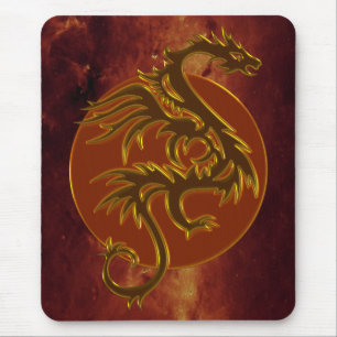 Golden Dragon Sun universum van vuur Muismat