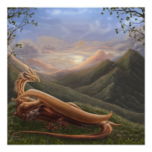 Golden Dragon Sunrise Perfect Poster (Voorkant)