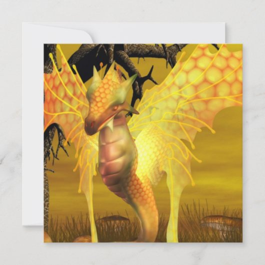 Golden Dragon-uitnodigingen Kaart (Voorkant)