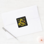 Golden Dragon Vierkante Sticker (Envelop)