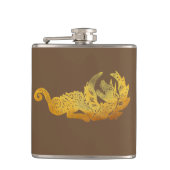 Golden Dragon Vinyl gewikkelde kolf Heupfles (Voorkant)