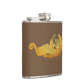 Golden Dragon Vinyl gewikkelde kolf Heupfles (Rechts)