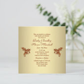 Golden Dragon Wedding Invitation Kaart (Staand voorkant)