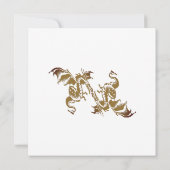Golden Dragon Wedding Invitation Kaart (Achterkant)