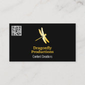 Golden Dragonfly Icon | QR-code Visitekaartje (Voorkant)