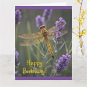 Golden Dragonfly Kaart (Gele Bloem)