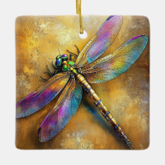 Golden Dragonfly Keramisch Ornament