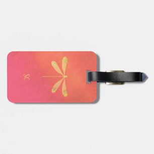 Golden Dragonfly met aangepaste tekst Bagagelabel