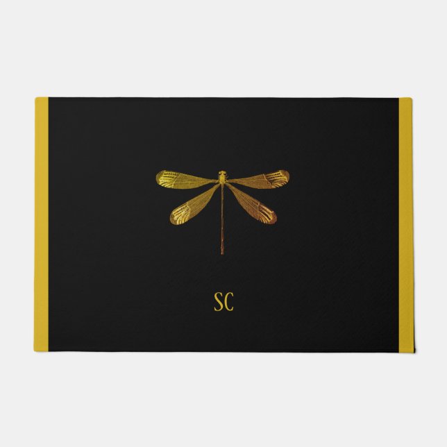 Golden Dragonfly met aangepaste tekst Deurmat (Voorkant)