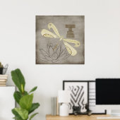 Golden Dragonfly Poster (Thuiskantoor)
