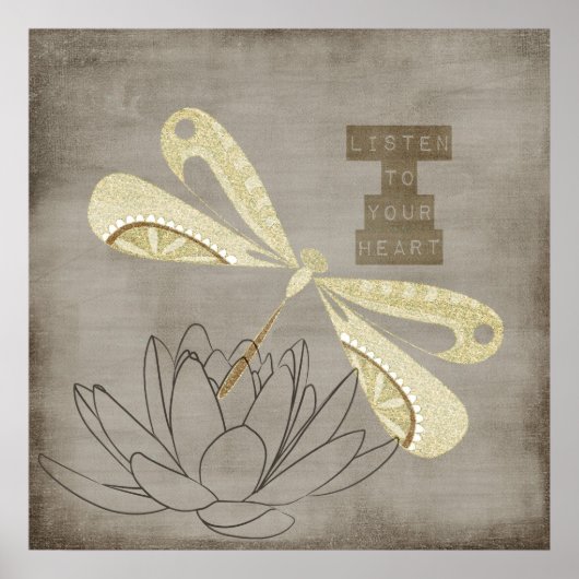 Golden Dragonfly Poster (Voorkant)