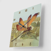 Golden Dragonfly Vierkante Klok (Hoek)