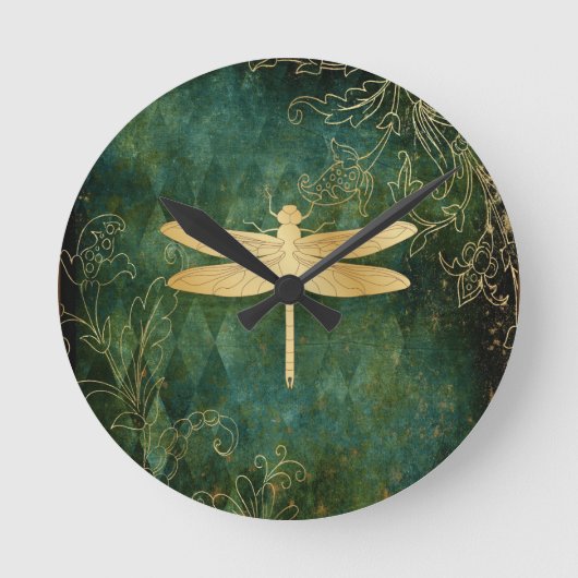 Golden Dragonfly Wall klok (Voorkant)