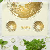 Golden Dragons in nood - onbehagen, heroïsme Theedoek (Gevouwen)