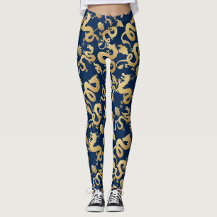 Golden Dragons Patroon D Blauw BG Leggings