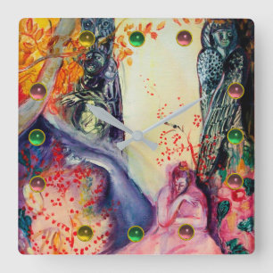 GOLDEN DREAM/Yoga Meditation Zen Garden Vierkante Klok