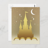Golden Dreamweaver Castle in the Clouds Starry Moo Briefkaart (Voorkant / Achterkant)