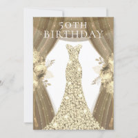 Golden Dress Flowers Elegant 50e verjaardag