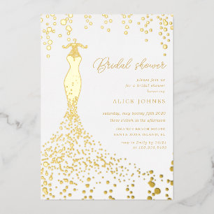 Golden Dress vrijgezellenfeest folie Uitnodiging