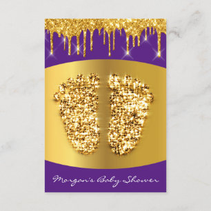 Golden Drids Royal Blue Baby shower Feet Paars Kaart