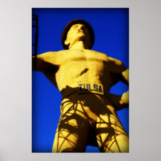 Golden Driller, Colour. Foto van Derrick W. Black Poster