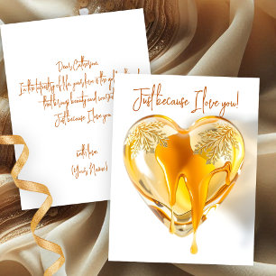 Golden Dripping Heart Gewoon omdat ik van je hou Kaart