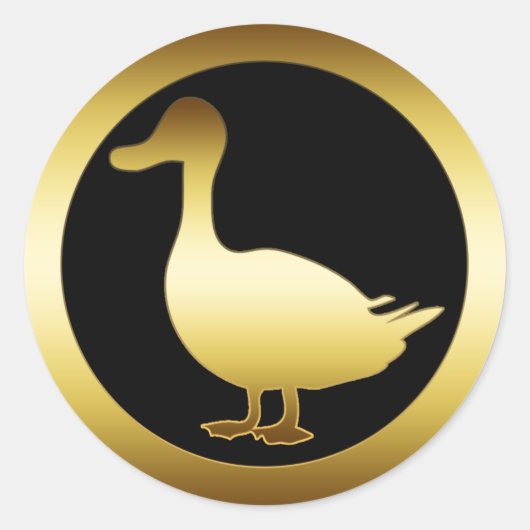 GOLDEN DUCK RONDE STICKER (Voorkant)