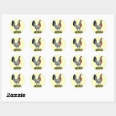 Golden Duckwing Hen Ronde Sticker (Vel)