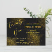 Golden Dust 21st Birthday Invitation (Debout devant)