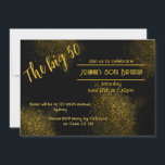 Golden Dust 50th Birthday Invitation<br><div class="desc">Commencez vos 50ème Anniversaire avec cette magnifique 50ème invitation Golden Dust. Cette élégante et chic conception de poussière dorée incorpore un script doré avec une disposition propre et facile. D'autres oeuvres et produits sont disponibles sur www.zazzle.com/store/thecharcoaldesigns</div>