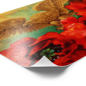 Golden Eagle en Poppies Foto Afdruk (Hoek)