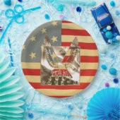 Golden Eagle Grunge American Flag Independence Day Papieren Bordje (Feest)
