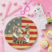 Golden Eagle Grunge American Flag Independence Day Papieren Bordje (Feest)