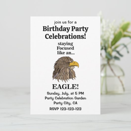 Golden Eagle Head verjaardagsfeest Kaart (Staand voorkant)