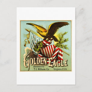 Golden Eagle Kauwtabak Label  Briefkaart