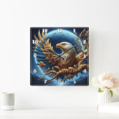 Golden Eagle neergestreken op tak bij schemering Vierkante Klok (Huis)