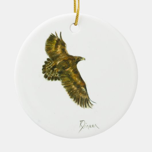 Golden Eagle-ronde Keramisch Ornament (Voorkant)
