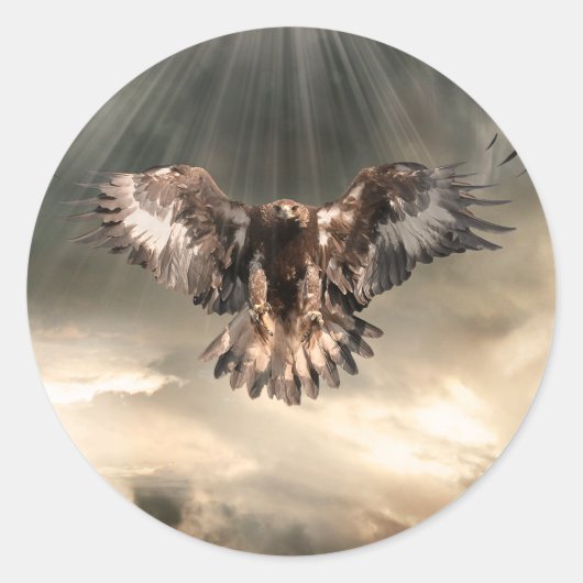 Golden Eagle Ronde Sticker (Voorkant)