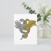 Golden Eagle & Silver Dragon Entwin Briefkaart (Staand voorkant)