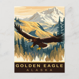 Golden Eagle, Wildlife in Alaska, Reizen Briefkaart